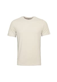 GUESS - Shirt Kurzarm T-Shirt BASIC PIMA mit Rundhalsausschnitt in Slim Fit - beige