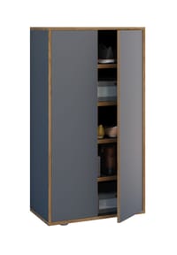 VCM. - Holz-Schuhschrank | Maße: B. 60 x H. 110 x T. 33 cm | Allzweckschrank | 5 Fächer | 2 Drehtüren - Salia Breite 60 cm - Anthrazit