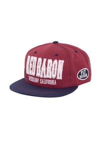 KING KEROSIN - Snapback Cap mit cooler 3D-Stickerei und Print Red Baron - weinrot