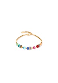 COEUR DE LION - Armband Mini Cubes multicolor rainbow - GOLD