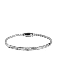 Adelia's Bold Style - Armband – Lederarmband aus Leder mit Strass Steinchen 19 cm - grau
