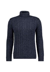 RAGMAN - Rollkragenpullover, Rippbündchen, für Herren - 012 GRAU MELAN