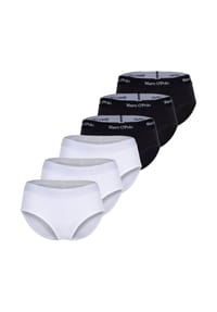 Marc O'Polo - Damen Panties, 6er Pack - Logobund, Organic Cotton Stretch, Basic - Schwarz