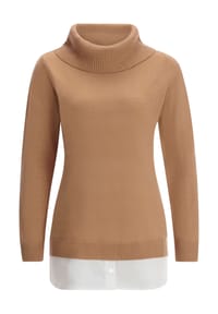 Sieh an! - 2-in-1-Pullover - burgund-weiß