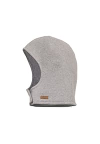 maximo® - GOTS MINI-Schlupfmütze Baumwollfleece, Klettverschluß - graumeliert