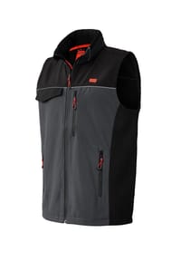 HERO BY JOHN MEDOOX® - WORKWEAR Herren Arbeits-Cargoweste Softshell Sportlich geschnitten leicht Softshell Weste - anthra/black