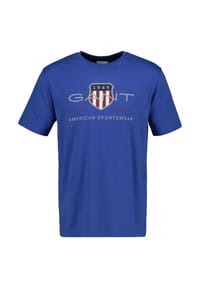 GANT - Herren T-Shirt - REGULAR ARCHIVE SHIELD, Rundhals, kurzarm, Baumwolle, Print - Blau