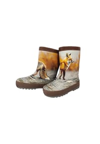 maximo® - Gummistiefel Fuchs Fotoprint, Reflekt 3M, Winterfutter - rauch/biscuit