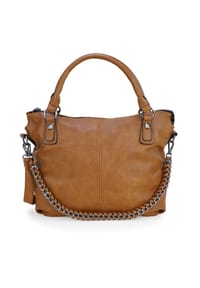 HARPA - Schultertasche MAXX mit dekorativer, geflochtener Kette - midnight black