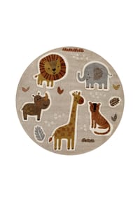 SMART KIDS - Kinderteppich Nala & Friends - Moderner Spielteppich mit Konturenschnitt - sand beige meliert