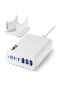 MANIKE - 6-Port USB C Schnellladegerät 165W GaN – PD Power Ladegerät mit 6 Anschlüssen, Multiport Netzteil - schwarz