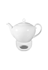 Seltmann Weiden - Teekanne mit Stövchen Rondo/Liane 1,1 Liter 2er Set RONDO - weiß