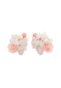 collezione alessandro® - Ohrclips Blossom Beat Romantisches Blütendesign mit Glassteinen - rosa