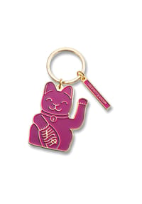 DONKEY - Schlüsselanhänger Lucky Cat Key Ring Purple, ca. 12.5 cm - Purple
