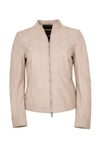 JILANI - Damen Lederjacke Lammnappa Kapuze sand - sand