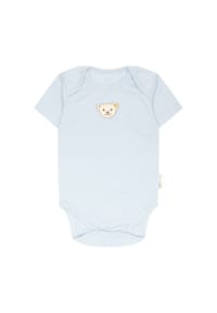 Steiff - Body, Bio-Baumwolle, Bärenkopf-Patch, für Babys und Kleinkinder - 6073 CELESTIAL BLUE