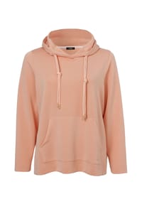 frapp - Pullover Dezentes Kapuzensweatshirt in unifarbenem Design - peach