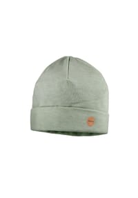 maximo® - GOTS BABY-Beanie, Umschlagrand Microringel, Jersey, UV 50 - jeansmeliert-weiß
