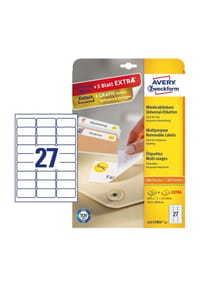 AVERY® Zweckform - Universal-Etiketten L4737REV-25, A4, ablösbar, 810 Stück - 