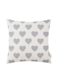 TOM TAILOR - TT Kissenhülle Hearts grau - 45 x 45 cm - Grau