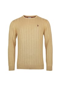 U.S. POLO ASSN. - Strickpullover R-Neck Pullover - hellbraun