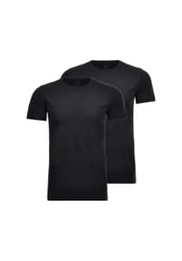 RAGMAN - T-Shirt, 2er-Pack, Body-Fit, für Herren - 009 SCHWARZ