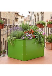 VCM. Metall Beet rechteckig | stehender Pflanzkasten | Blumenkasten für Garten Terrasse Balkon | Blumentopf H. 30 x B. 50 x. T. 40 cm | Balora M
