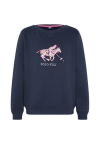 POLO SYLT - Sweatshirt im floralem Logo-Design - 17-4402M Neutral Gray Melange