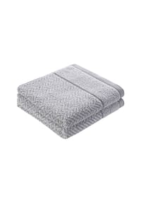 herzbach home Duschtuch Italiana 70x140 cm 500g/m², Premium-Qualität, 100% Baumwolle, gemustert - Herzbach_Italiana - Anthrazit