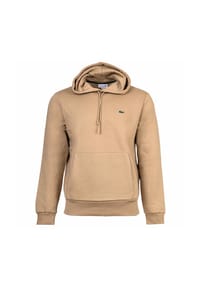 LACOSTE - Herren Hoodie mit Kapuze - Sweatshirt, aufgerautes Fleece, Baumwoll-Mix - Beige
