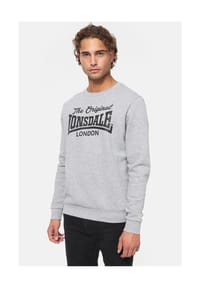 LONSDALE™ - Herren Rundhals Sweatshirt normale Passform BURGHEAD - Black/White