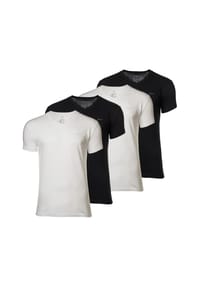 GANT - Herren T-Shirt, 4er Pack - V-NECK T-SHIRT 4-PACK, V-Ausschnitt, kurzarm, Cotton - Schwarz