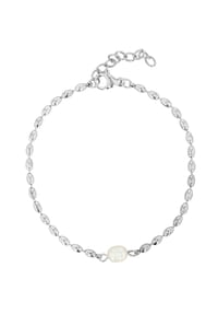 Adelia's - Damen Edelstahl Armband Perle 17 cm + 3 cm silberfarben mit schimmernder Süßwasserperle - gold