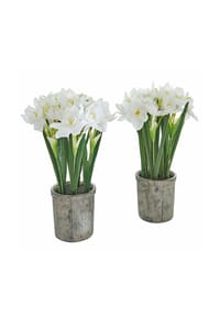 LOBERON - Deko-Blume 2er Set Soralen grün/weiß - grün/weiß
