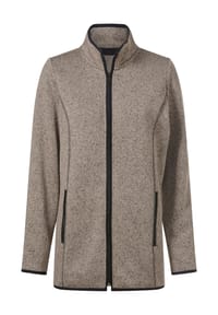 Sieh an! - Strickfleece-Jacke - eucalyptus-schwarz-gemustert