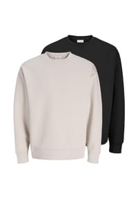 JACK & JONES - Sweatshirt 2er Pack Barron - Beige / schwarz
