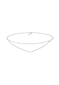 elli. - Halskette Choker Layer Look Kugelkette Herz Trend 925 Silber - Gold