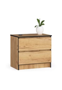 Akord - Nachttisch mit 2 Schubladen - artisan-eiche