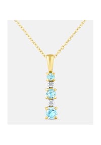 Diamant L'eternel - Kette mit Anhänger, mit Blautopas, 375 Gelbgold - gold