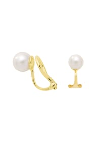 Adelia's - Damen Gold Schmuck 585 Gold Ohrringe  Ohrclips mit Süßwasser Zuchtperle Ø 7 mm - gold