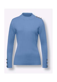 Sieh an! - Stehkragen-Pullover - himmelblau