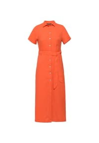 freshlions - Hemdkleid Long Button up mit langem Schnitt - Orange