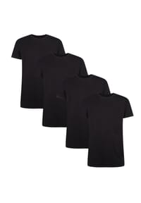 Bamboo basics© - Damen T-Shirt KATE, 4er Pack - Unterhemd, Rundhals, Single Jersey - Schwarz