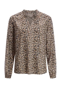 SIEH AN! - Langarm-Bluse - beige-schwarz-bedruckt