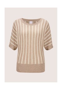 MADELEINE - Streifenpullover aus Good Cashmere - caramel / wollweiß
