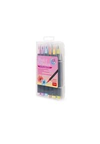 LEGAMI - Filzstifte Brush Markers Pastel Colours, 12-tlg., mit Pinselspitze - mehrfarbig, mehrfarbig