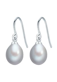 VALERO PEARLS - Damen Ohrringe aus 925/- Sterling Silber in Silber mit Süßwasser-Zuchtperle - silber