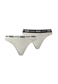 PUMA® - Damen String - Iconic, Soft Cotton Modal Stretch. 2er Pack - Grau