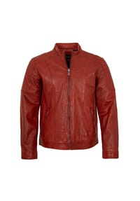 JILANI - Herren Lederjacke Lammnappa rot - rot