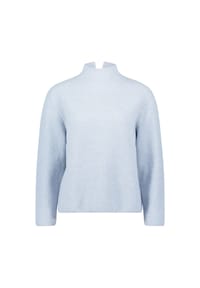 zero - Strickpullover mit Stehkragen - Light Blue Melange
